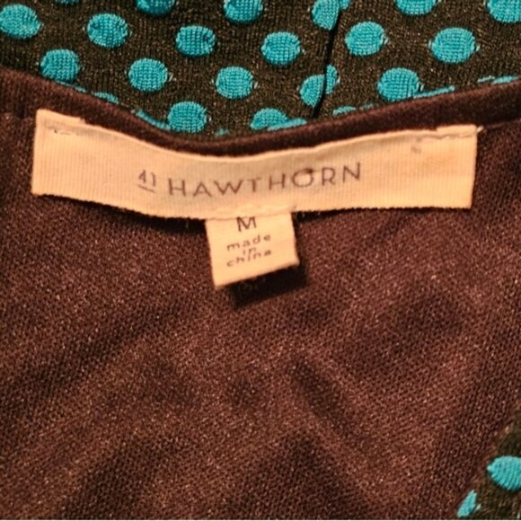 41 HAWTHORN Retro Black and Blue Polka Dot Dress Size Meduim - Picture 5 of 5